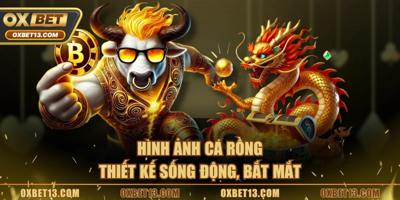 Hình ảnh cá rồng thiết kế sống động, bắt mắt